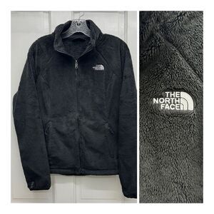 North Face Osito black long‎ hair zip up fleece jacket women's medium